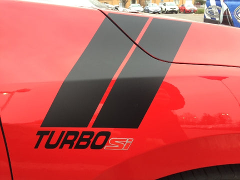 "Turbo Si" Fender Slashes Decal for 2016-2021 Honda Civic (x2)