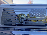 Distressed American Flag With Bronco Logo Window Decals for the 2021-2024 Ford Bronco (x2)