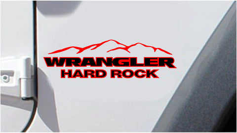 Red and Black Hard Rock Decals for Jeep Wrangler (x2)