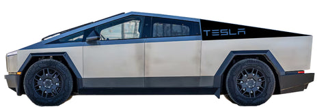 "TESLA" Bedside Panel Decals For The 2023-2024 Tesla Cybertruck (x2)