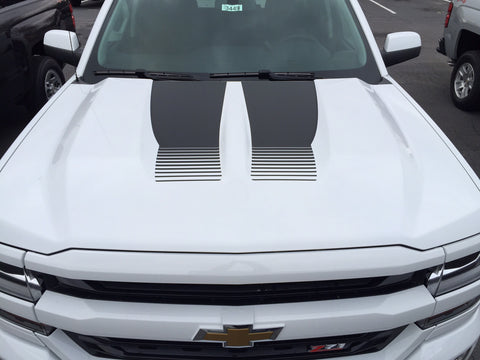 Chevrolet Silverado 2016 Hood Stripe Strobe Decal Kit