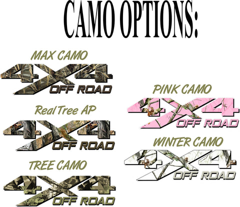 4x4 Off Road CAMOUFLAGE Decal Stickers (x2) [PICK 1 PATTERN]