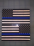 American Flag (Thin Blue Line): 5" 3M Reflective Decal Stickers (x2)