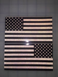 American Flag (Black/White): 5" 3M Reflective Decal Stickers (x2)