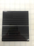 American Flag (Black/White): 5" 3M Reflective Decal Stickers (x2)