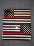 American Flag (Thin Red Line): 5" 3M Reflective Decal Stickers (x2)