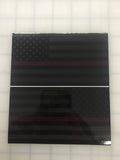 American Flag (Thin Red Line): 5" 3M Reflective Decal Stickers (x2)