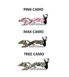 4x4 Off Road CAMOUFLAGE Deer Head Decal Sticker (x2) [PICK 1 PATTERN]