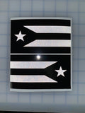 Puerto Rico Flag (Black/White): 5" 3M Reflective Decal Stickers (x2)