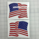 American Waving Flag: 5" 3M Reflective Decal Stickers (x2)