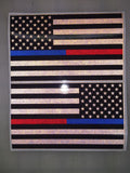 American Flag (Thin Red-Blue Line): 5" 3M Reflective Decal Stickers (x2)