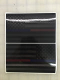 American Flag (Thin Red-Blue Line): 5" 3M Reflective Decal Stickers (x2)