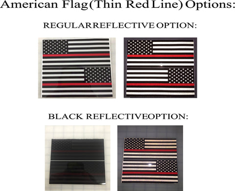 American Flag (Thin Red Line): 5" 3M Reflective Decal Stickers (x2)