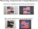 American Waving Flag: 5" 3M Reflective Decal Stickers (x2)